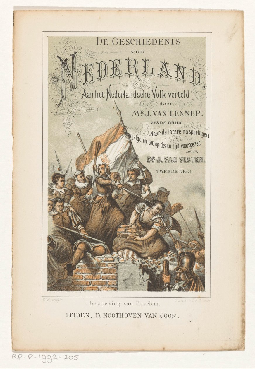 Storming of Haarlem (Title Page for: J. van Lennep and J. van Vloten, The History of the Netherlands, Told to the Dutch People, 1880) by Barend Wijnveld