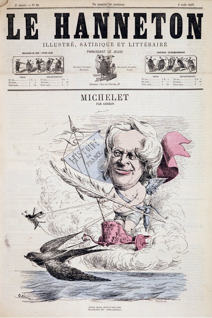 Cartoon of Jules Michelet - by Gedeon in 