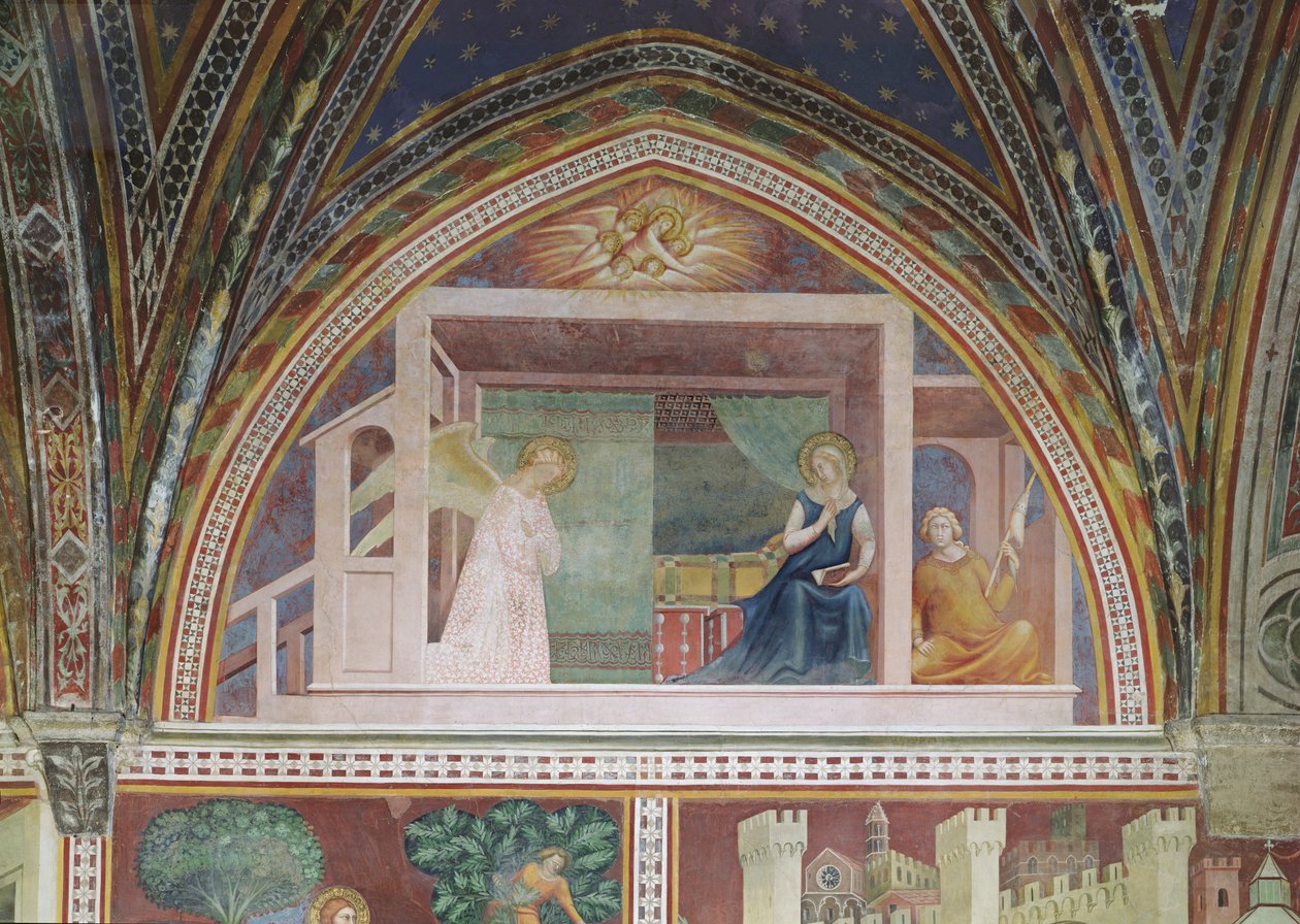 The Annunciation, from a series of Scenes of the New Testament by Barna da Siena