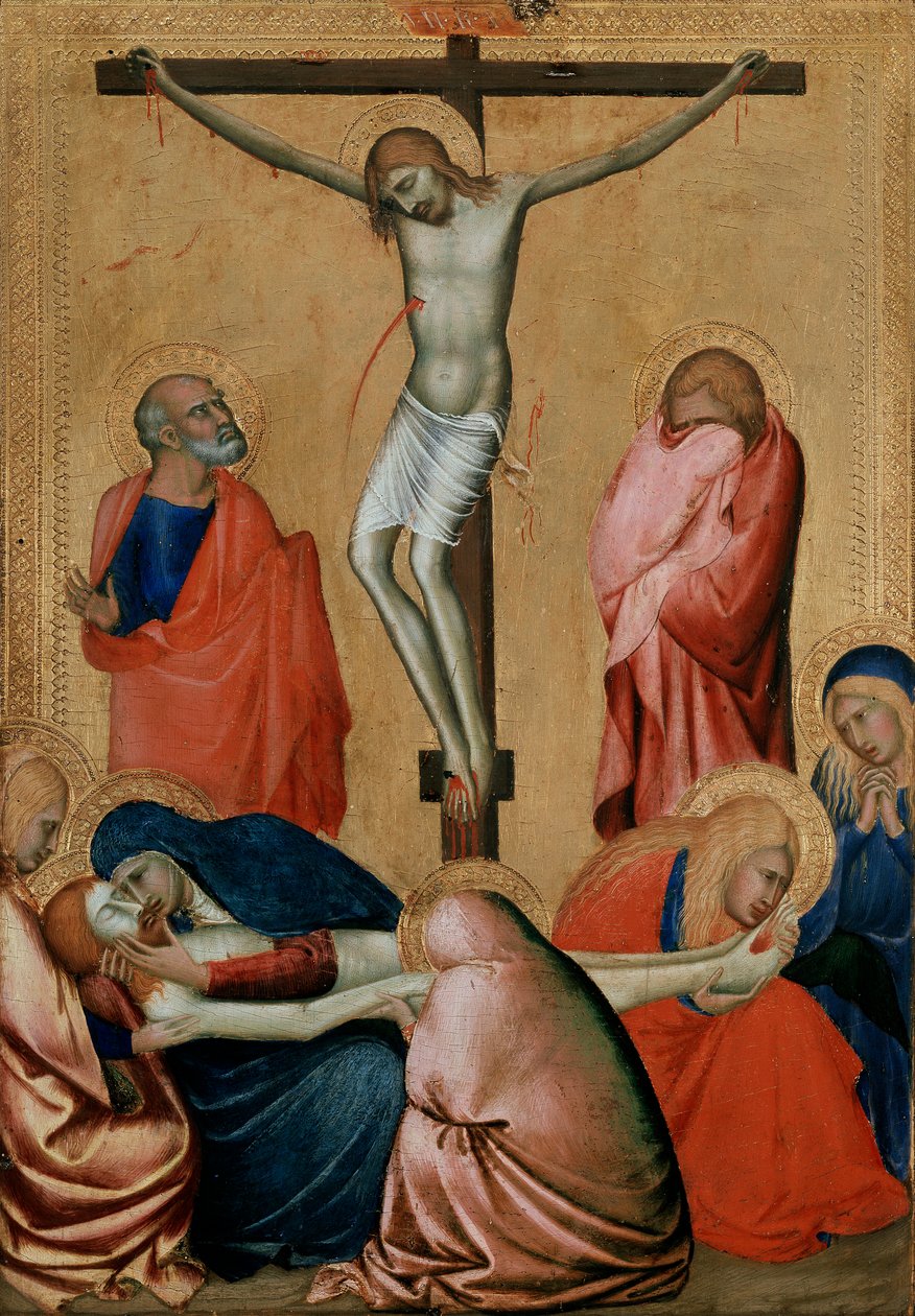 The Crucifixion and Lamentation by Barna da Siena