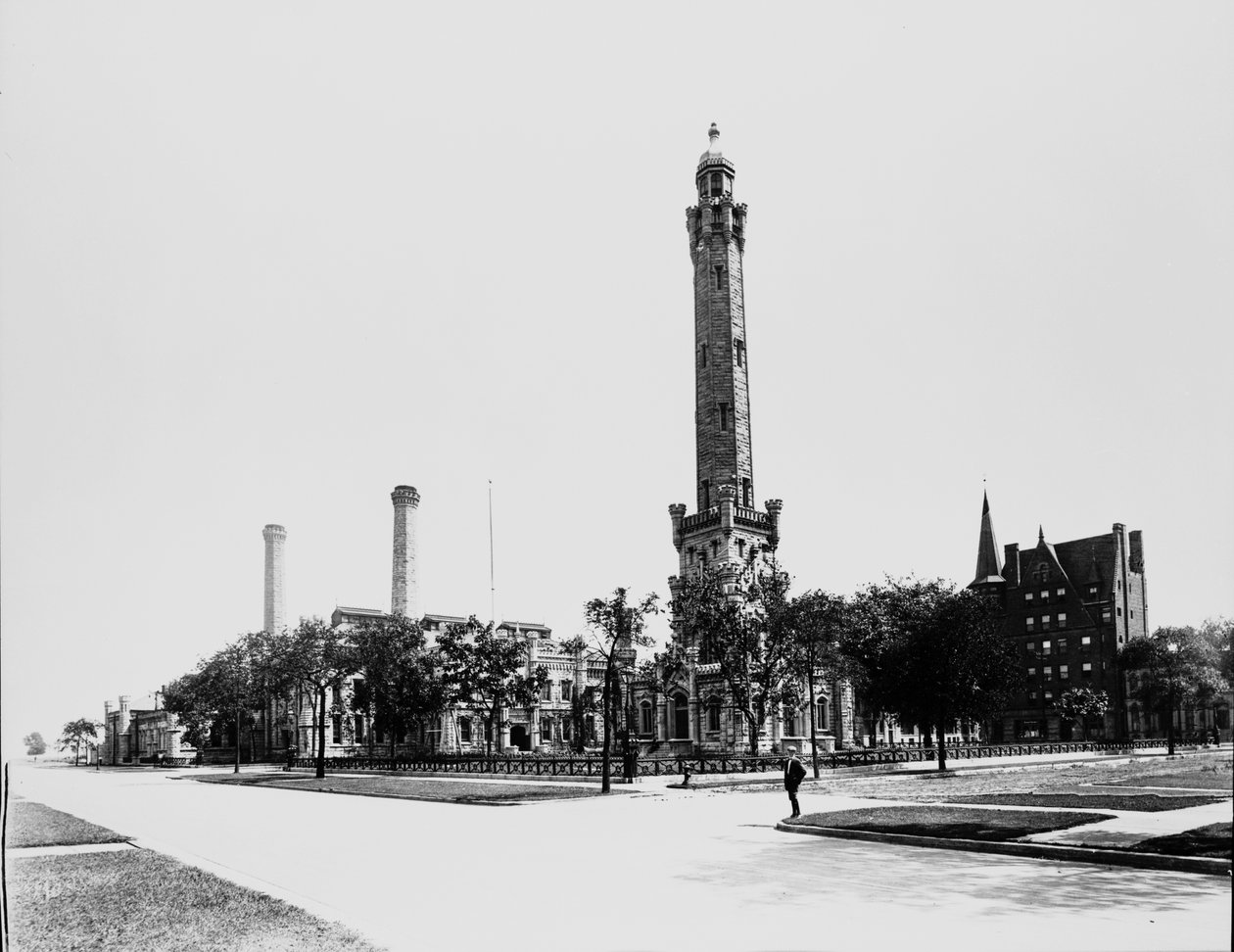 Chicago Water Tower, Chicago, Illinois, USA (c.1900) by Barnes and Crosby