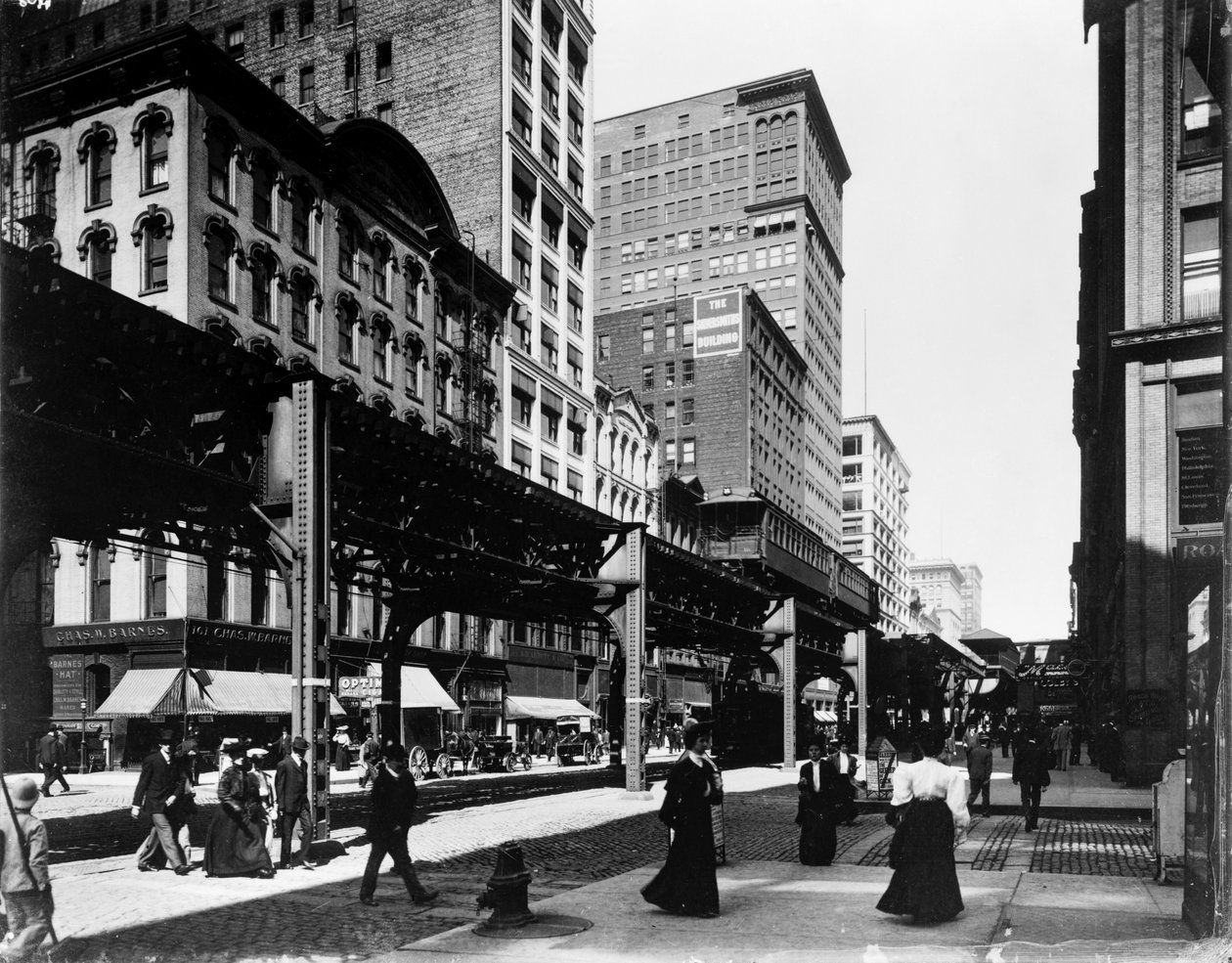 Elevated Tracks on Wabash Avenue, Chicago, Illinois, USA by Barnes and Crosby