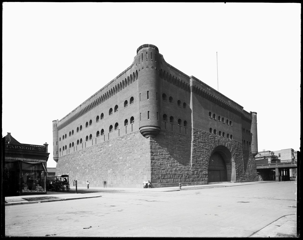 First Regiment Armory, Chicago, Illinois, USA, c.1891 (b/w photo) by Barnes and Crosby