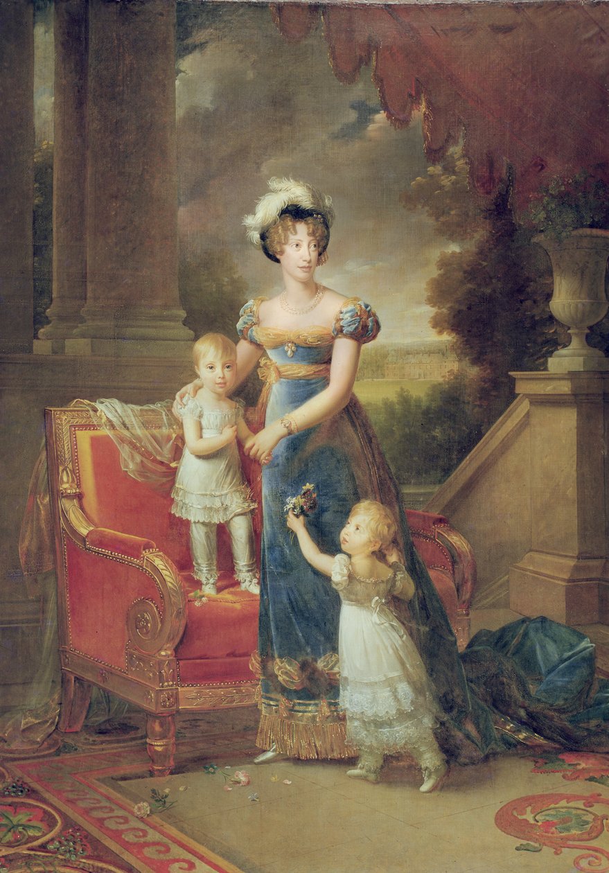 Marie-Caroline de Bourbon with her Children in Front of the Chateau de Rosny, 1820 by Baron François Pascal Simon Gérard