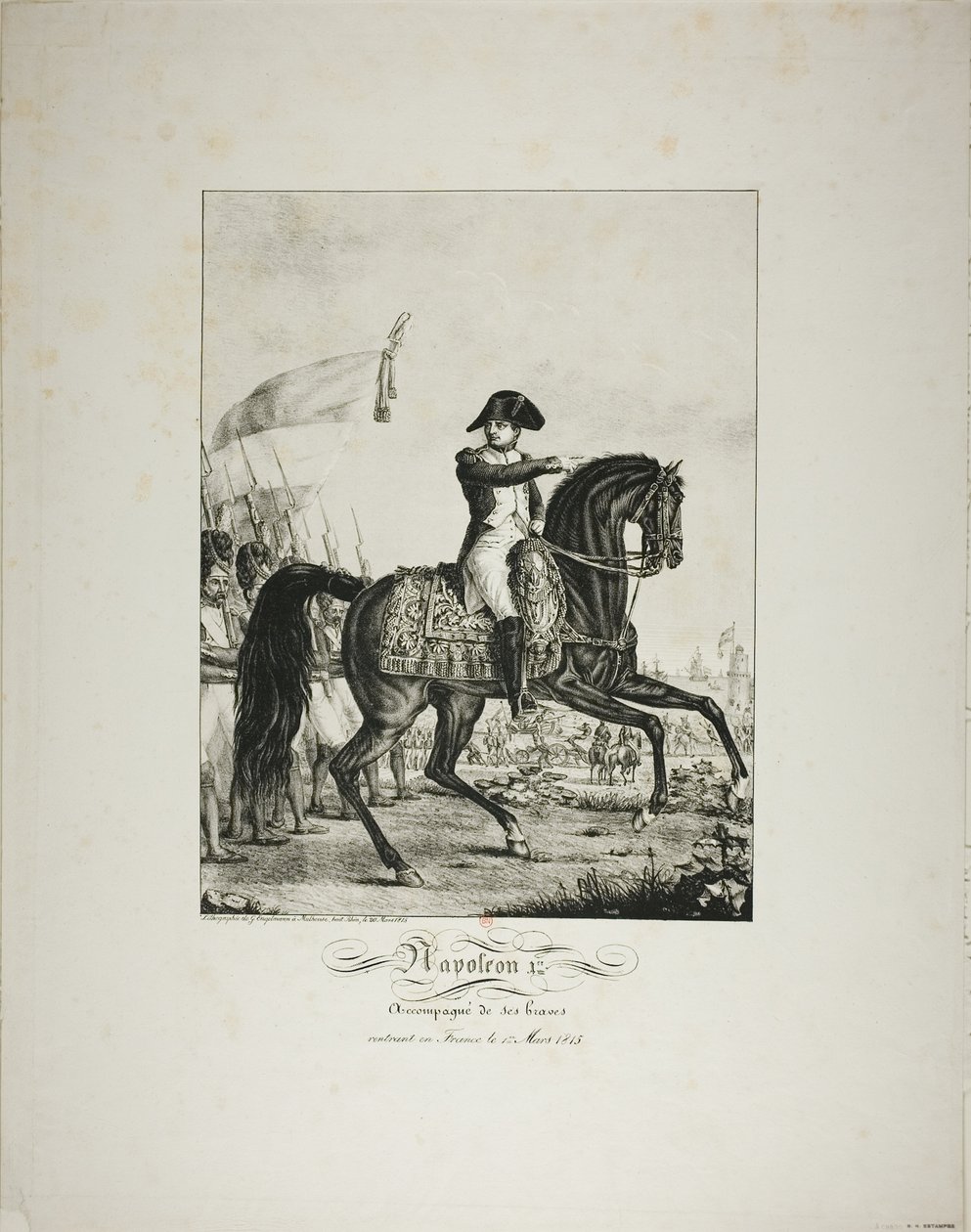 Napoleon Accompanied by his Good Men, Returning to France on March 1, 1815 by Baron François Pascal Simon Gérard