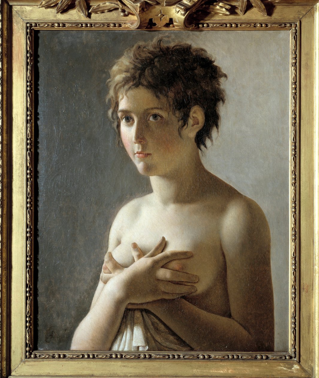 Portrait of a girl in bust by Baron Pierre Narcisse Guerin