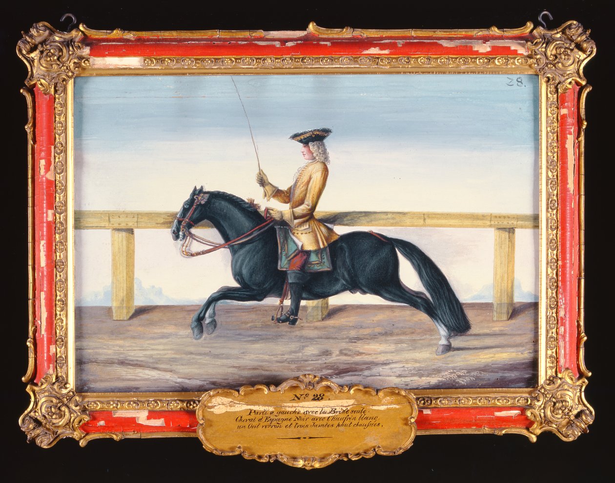 No. 28 A Black Spanish Horse of the Spanish Riding School Performing a Dressage Movement by Baron Reis Eisenberg