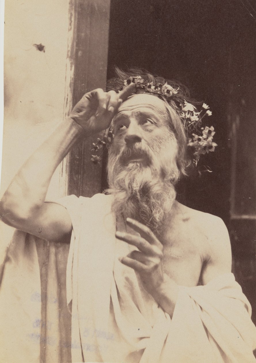 Elderly Man with Wreath by Baron Wilhelm von Gloeden