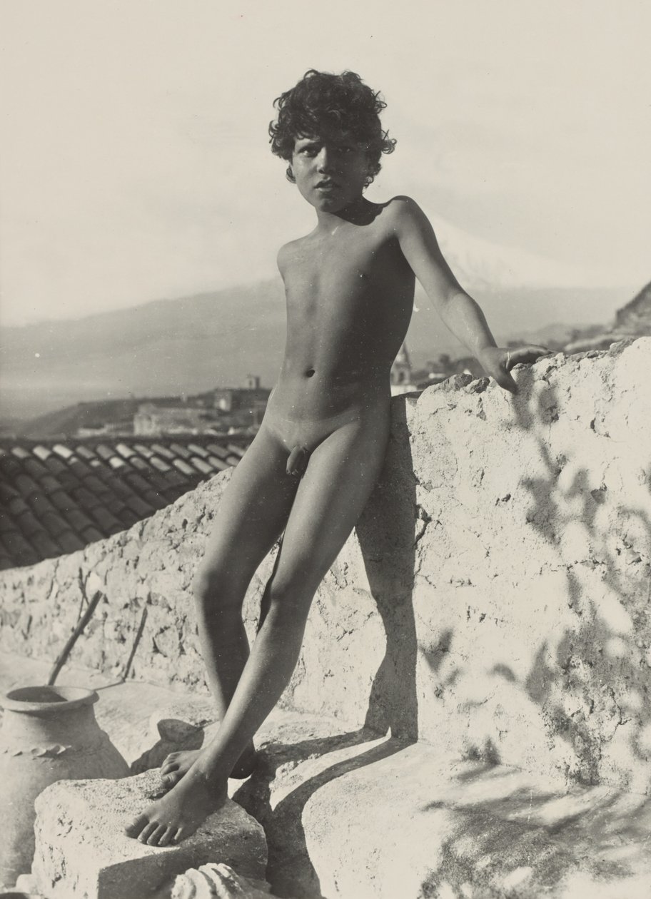 Nude Youth Standing by Baron Wilhelm von Gloeden