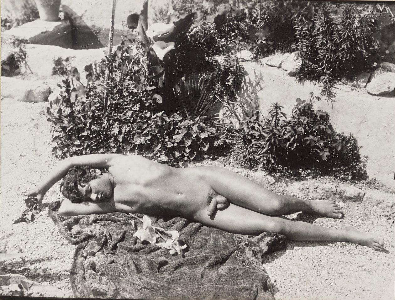 Reclining Nude Young Man by Baron Wilhelm von Gloeden