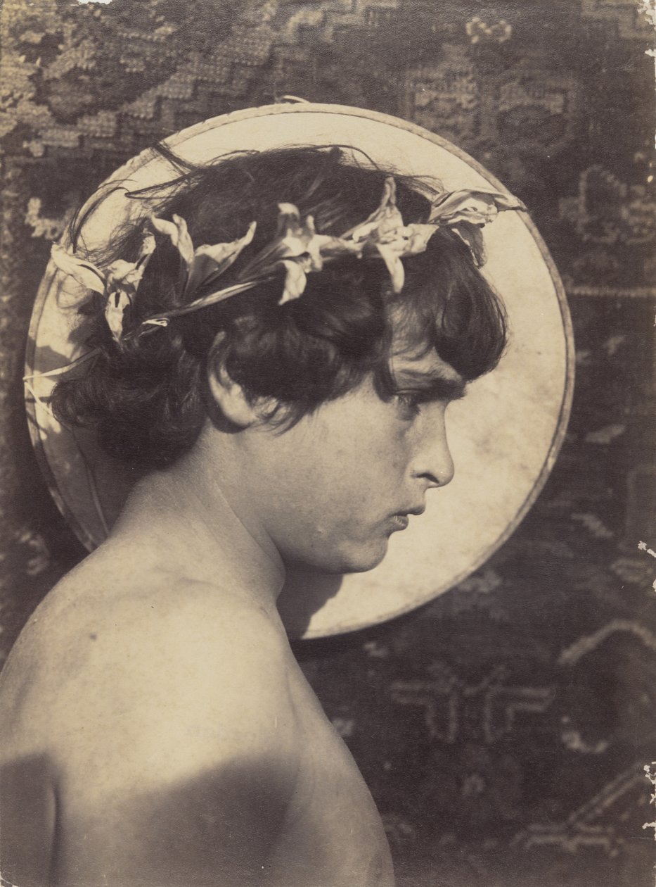 Sicilian Boy with Lily Crown and Halo by Baron Wilhelm von Gloeden