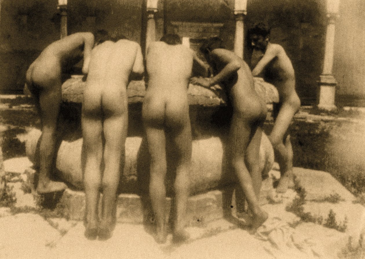 Study of Five Boys Looking Down a Well by Baron Wilhelm von Gloeden