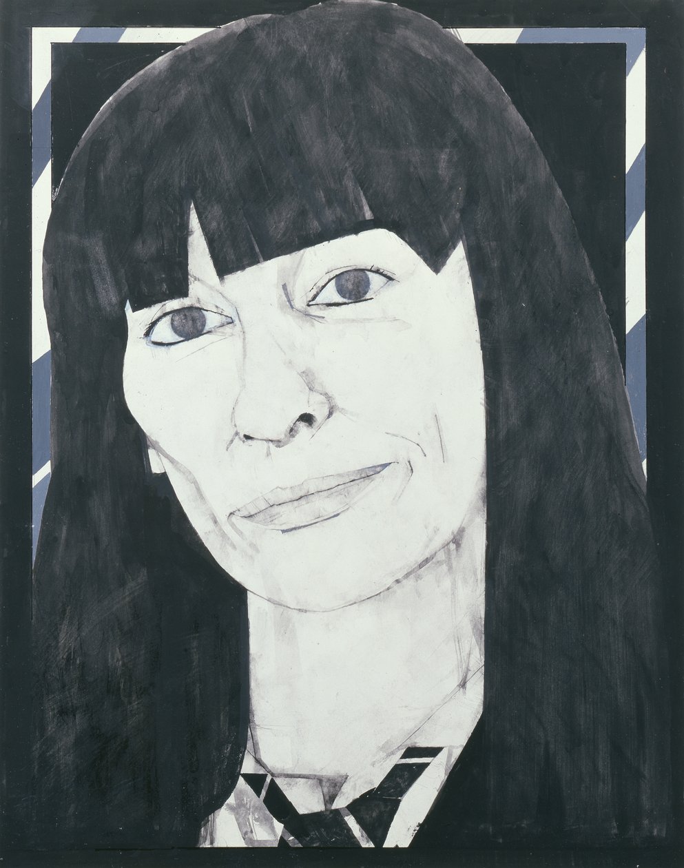 Portrait of Beryl Bainbridge, illustration for Cosmopolitan, 1970s by Barry Fantoni