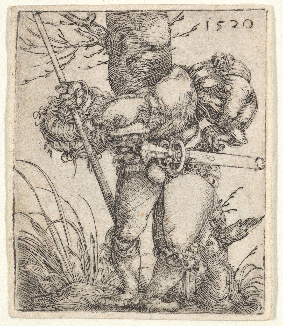 Bending Soldier Leaning against a Tree by Barthel Beham