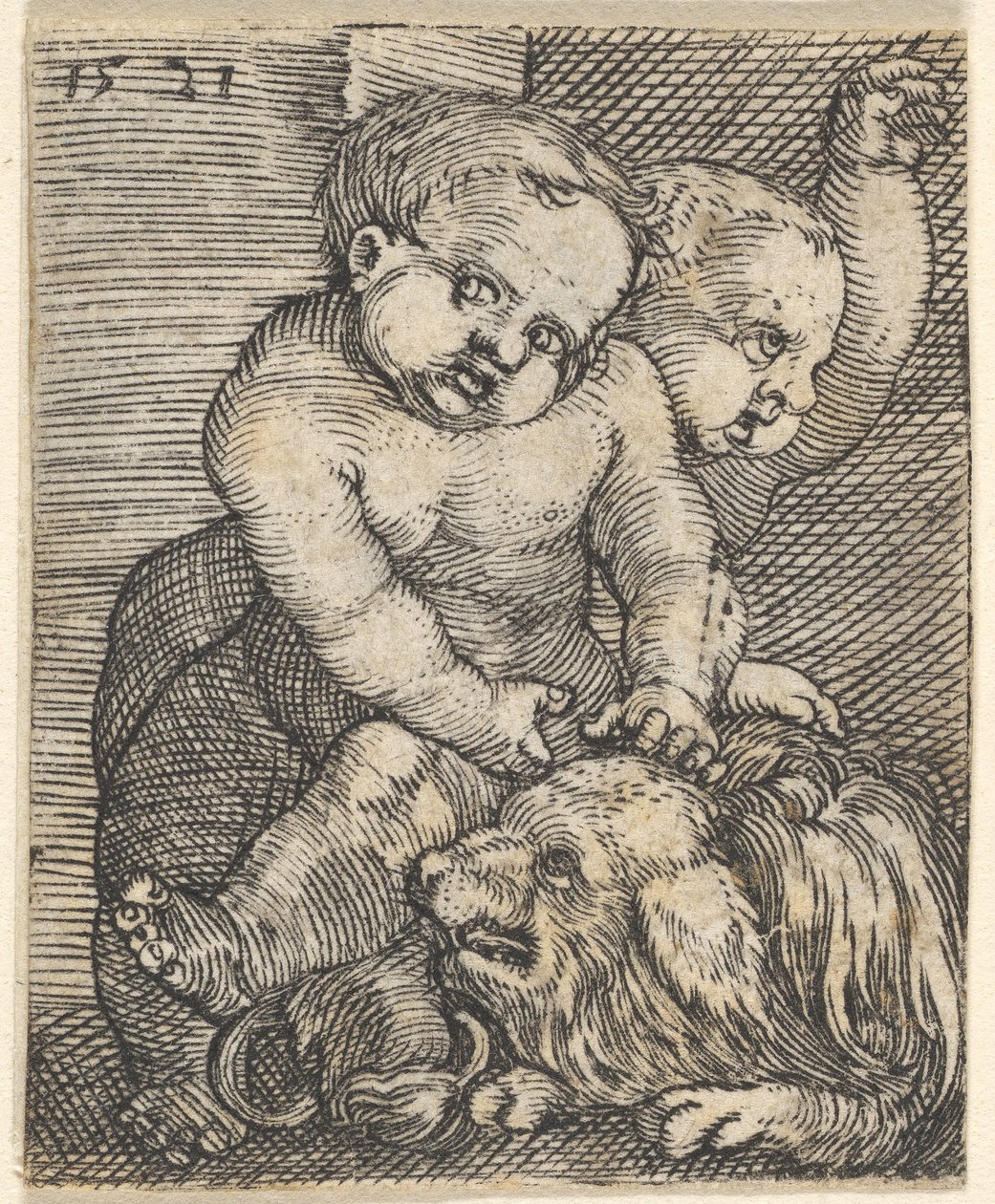 Two Boys Playing with a Dog, mid-16th century by Barthel Beham