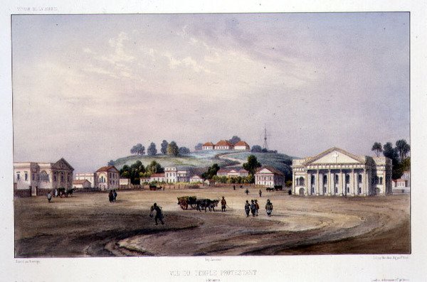 View of a Protestant Temple, Singapore by Barthelemy (after) Lauvergne