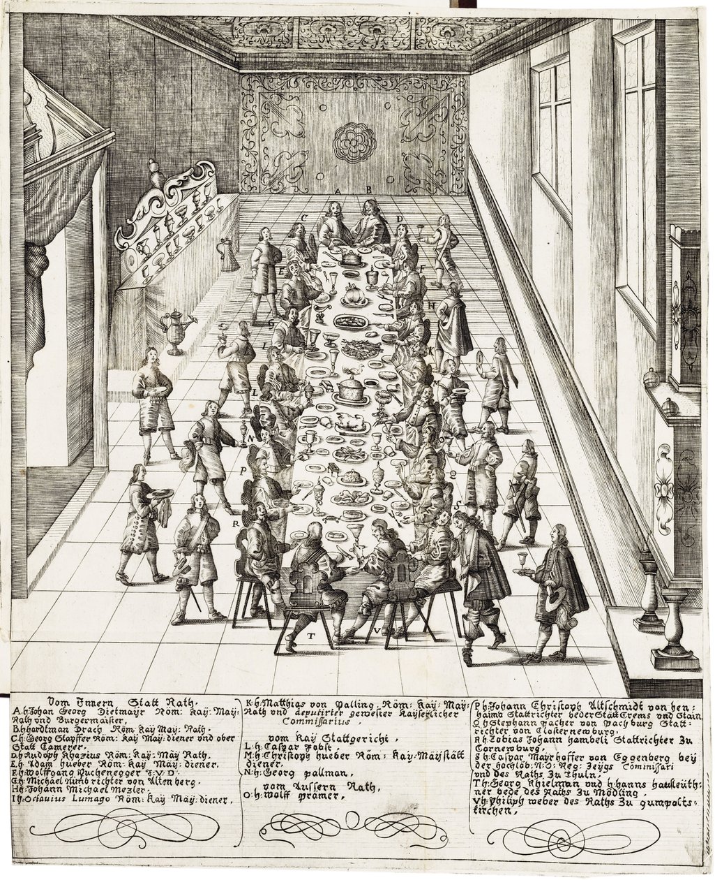 Festive meal on the occasion of the pledge of allegiance received by Ferdinand IV, King of the Romans, King of Hungary, and King of Bohemia on 5 September 1651 in Vienna by Bartholomäus Kilian