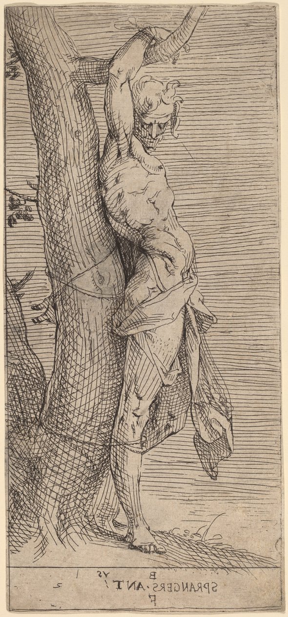 St. Sebastian, Bound to a Tree by Bartholomaeus Spranger