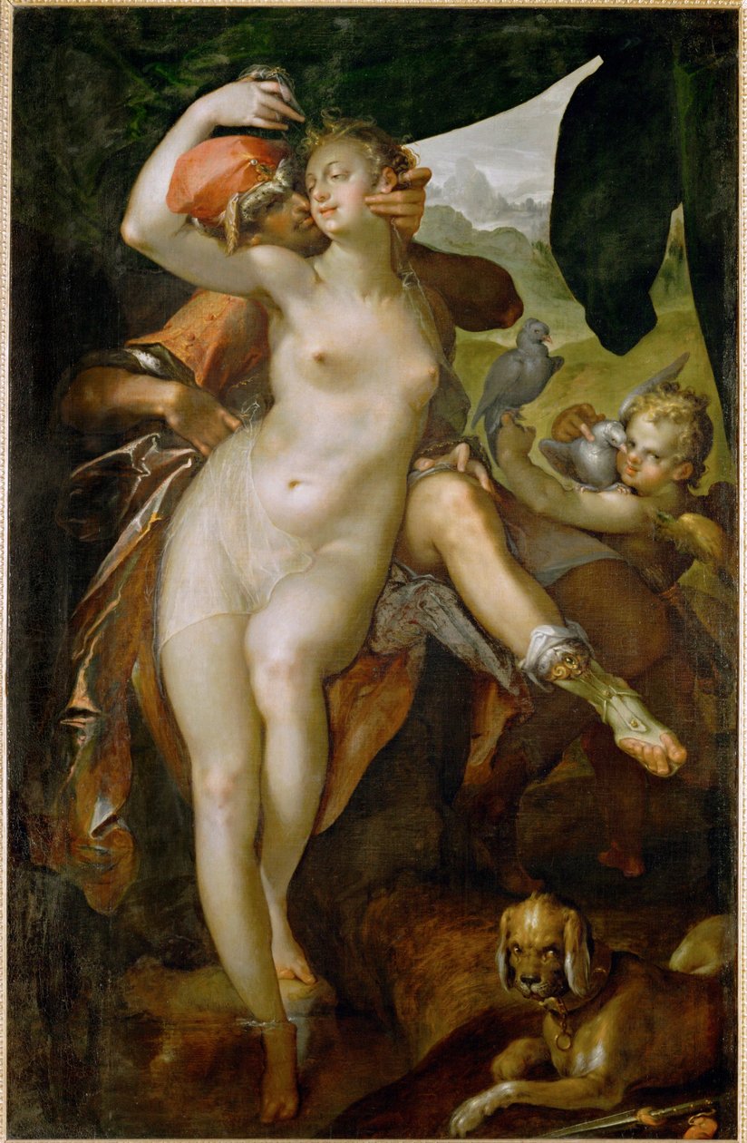 Venus and Adonis, c.1595 by Bartholomaeus Spranger