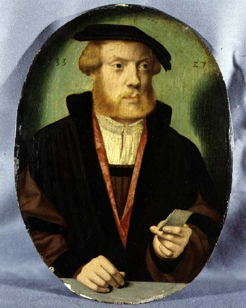 Portrait of a Young Man Wearing a Fur Lined Cape by Bartholomaeus the Elder Bruyn