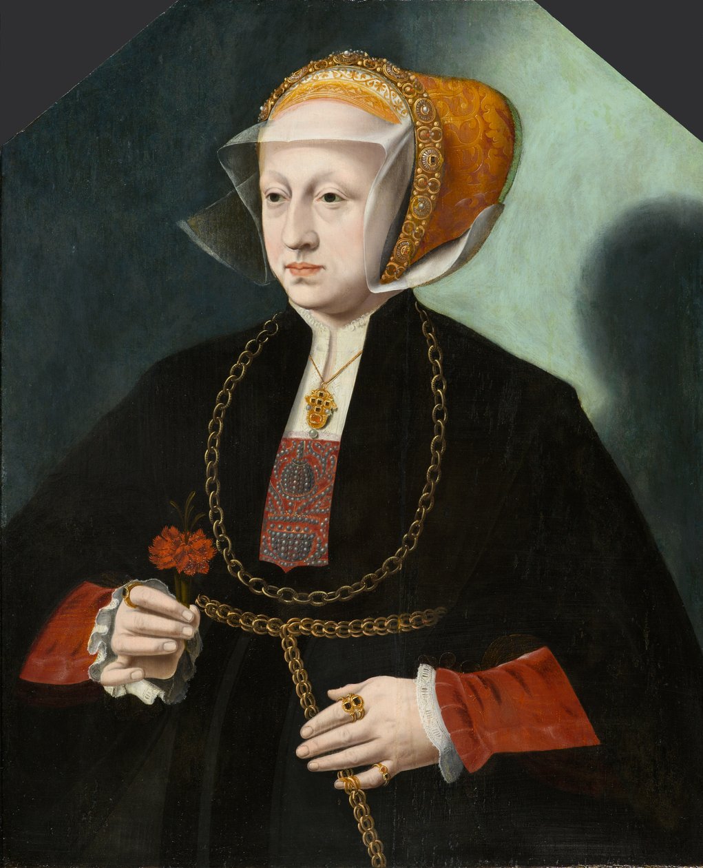 Portrait of the Wife of Heinrich Crüdener, circa 1580-1590 by Bartholomaus the Younger Bruyn