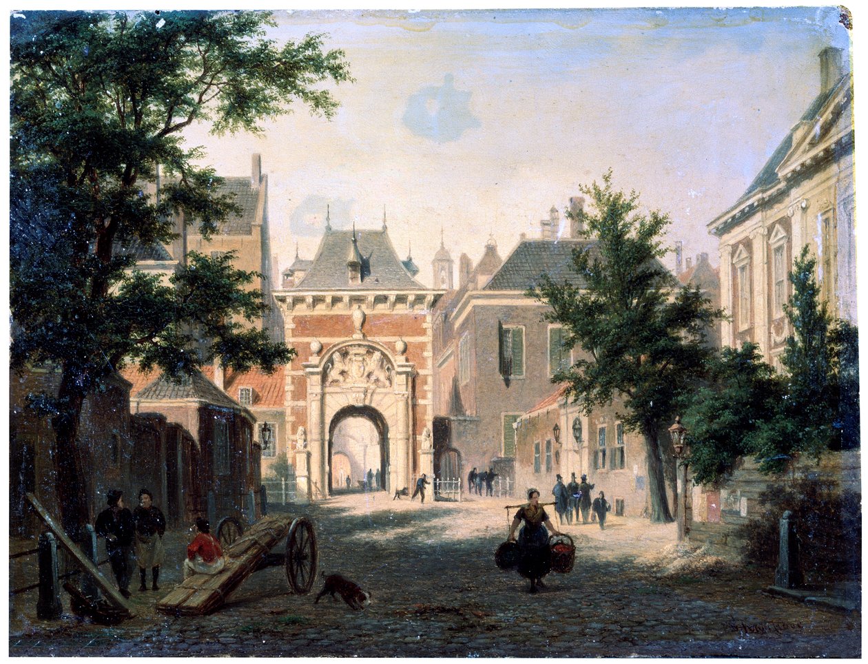 A Town in Holland, 19th Century by Bartholomeus Johannes van Hove