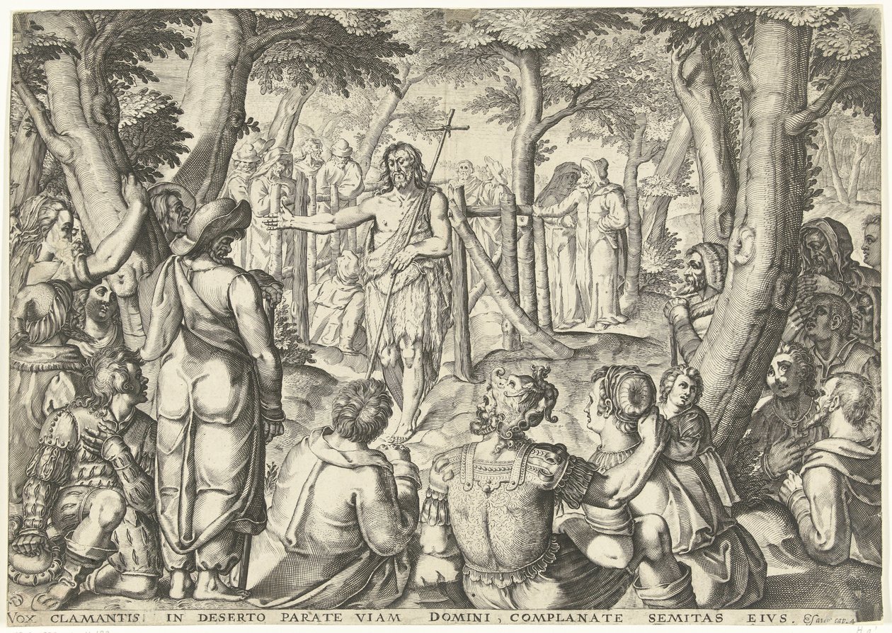 John the Baptist Preaching to a Group of People by Bartholomeus Willemsz. Dolendo
