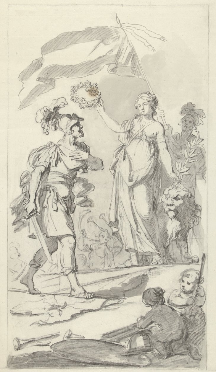 The Brave Batavian Crowned by the Dutch Maiden, 1799 by Bartholomeus Ziesenis