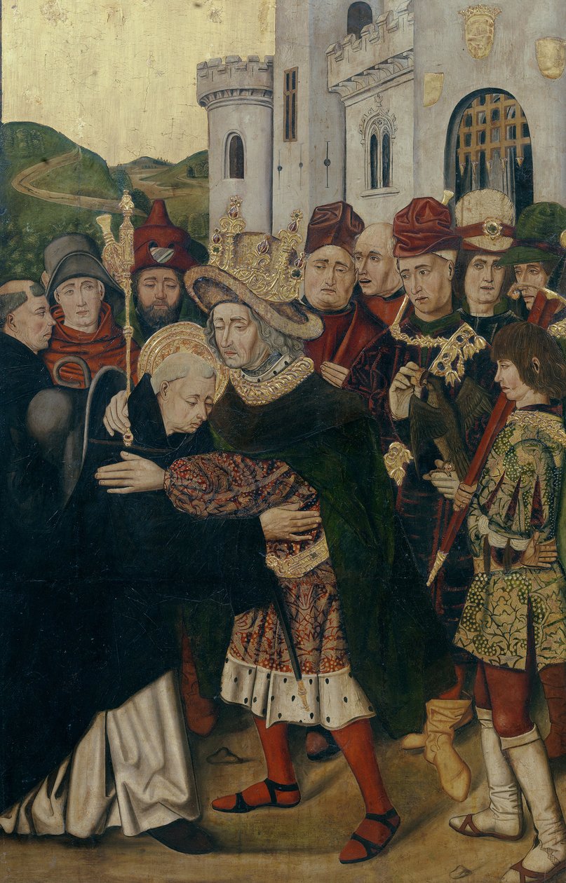 King Ferdinand I of Castile Welcomed Saint Dominic of Silos by Bartolomé Bermejo