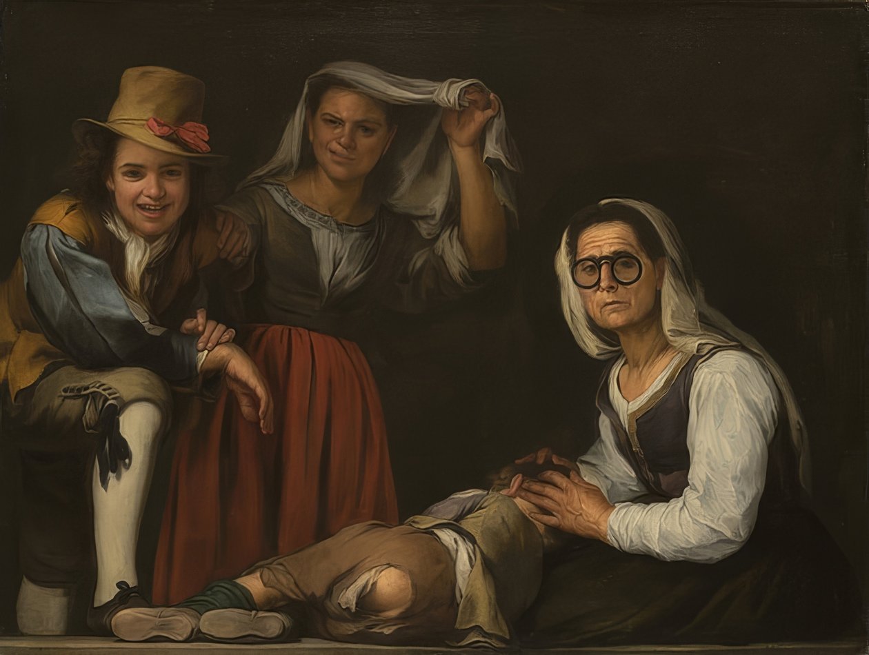 Four Figures on the Stairs by Bartolomé Esteban Murillo