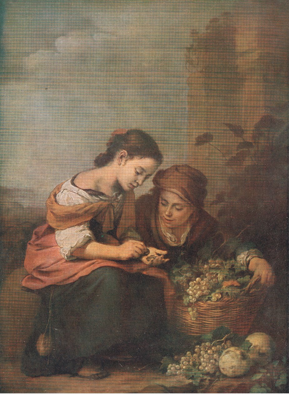 Fruit sellers counting their money, Bibbys Annual, 1916-17 by Bartolome Esteban after Murillo