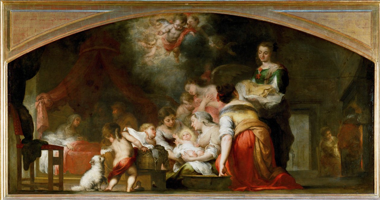 Birth of Saint Mary by Bartolome Esteban (school of) Murillo