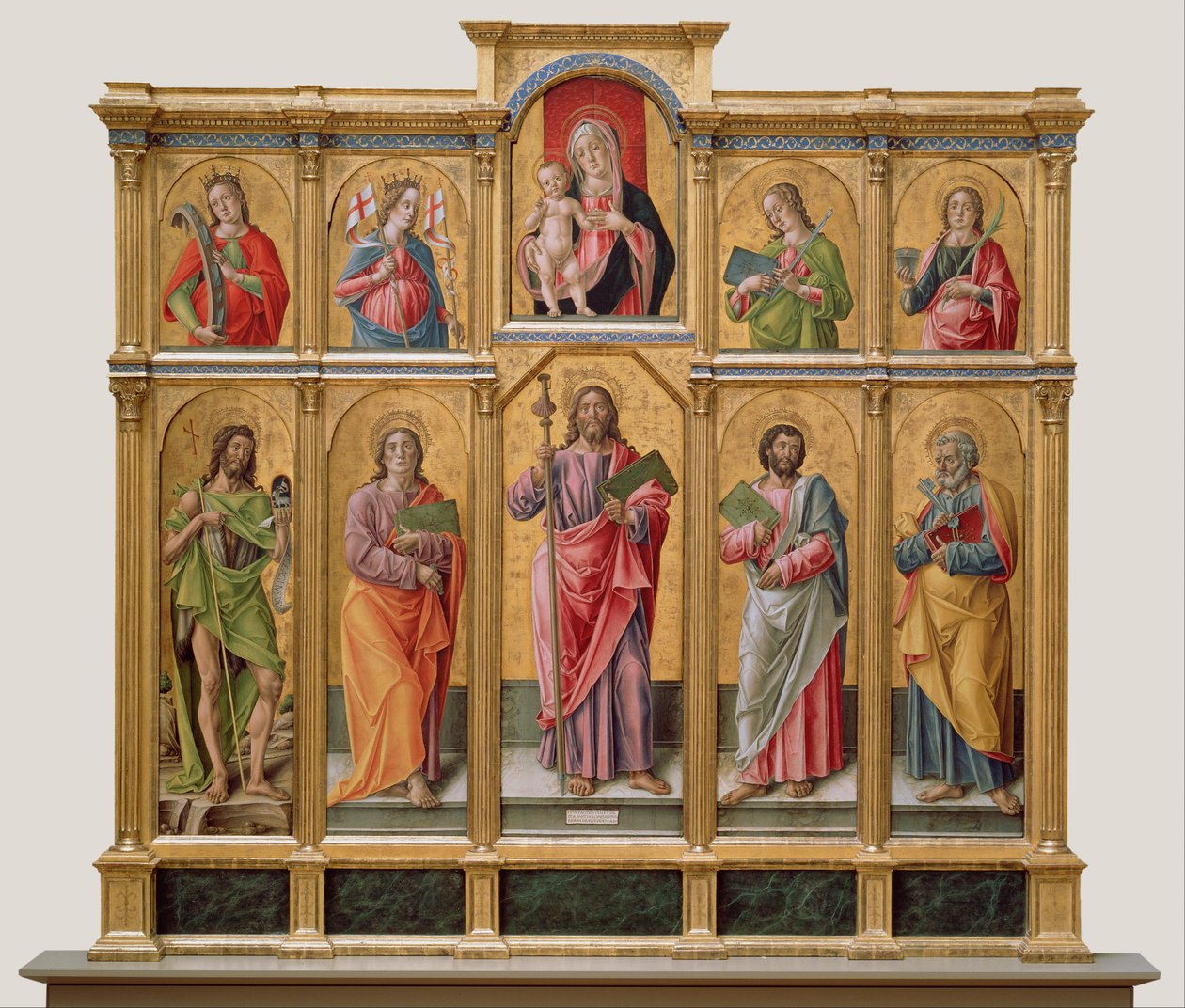 Polyptych with Saint James Major, Madonna and Child, and Saints by Bartolomeo Vivarini