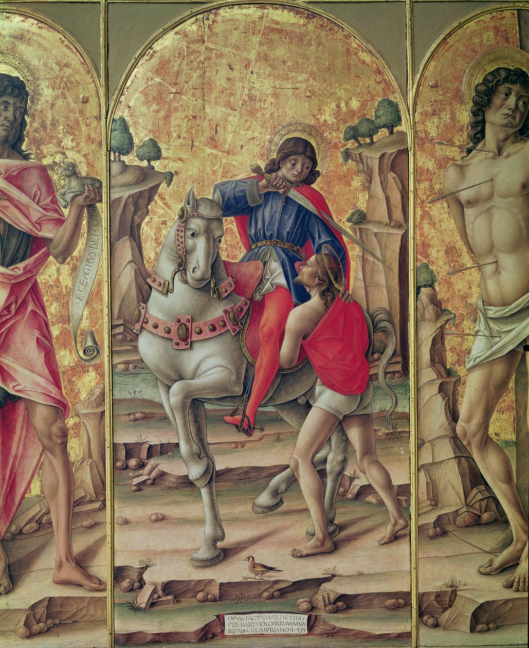 The Charity of St. Martin, Central Panel from the Triptych of St. Martin by Bartolomeo Vivarini