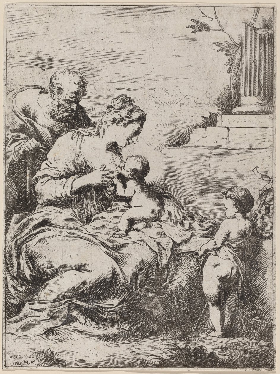 The Holy Family with Saint John by Bartolomeo Biscaino