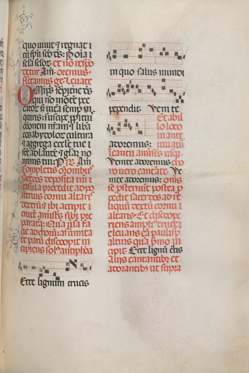 Missale: Fol. 148: Music for Ecce lignum cruces by Bartolomeo Caporali