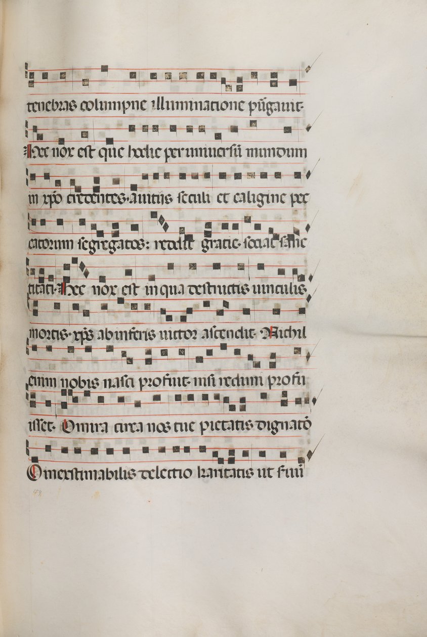 Missale: Fol. 155: Music for Exultet by Bartolomeo Caporali