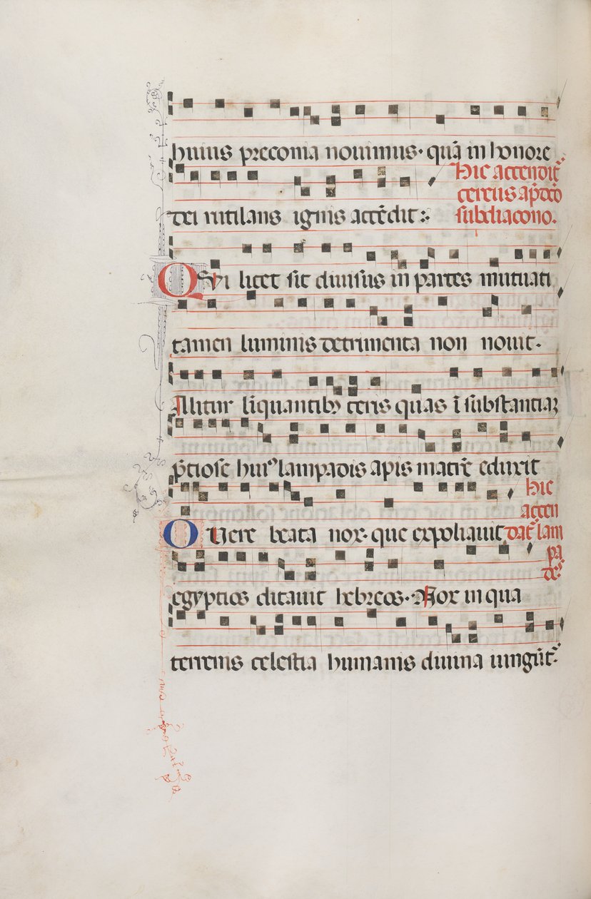 Missale: Fol. 156v: Music for Exultet by Bartolomeo Caporali