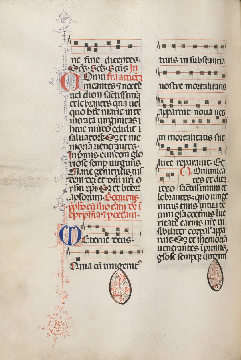 Missale: Fol. 177v: Music for various ordinary prayers, 1469 by Bartolomeo Caporali