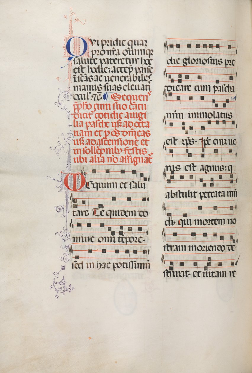 Missale: Fol. 178v: Music for various ordinary prayers, 1469 by Bartolomeo Caporali