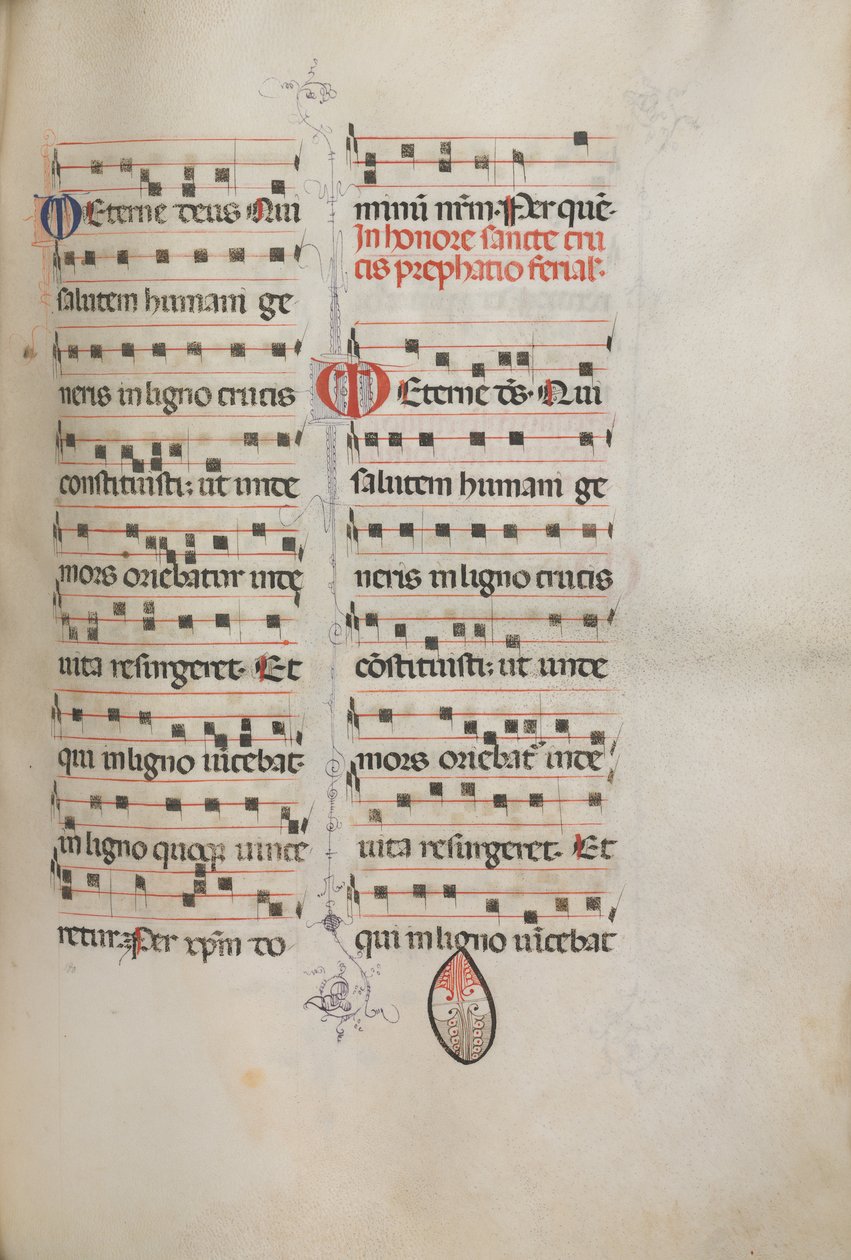 Missale: Fol. 182: Music for Various Ordinary Prayers, 1469 by Bartolomeo Caporali