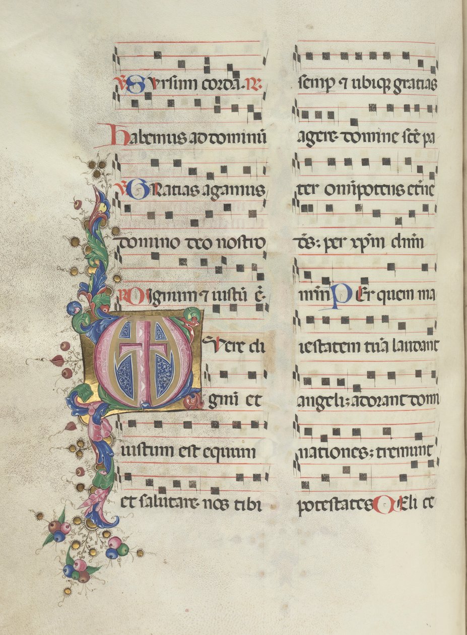 Missale: Fol. 183v: Cross, Foliage by Bartolomeo Caporali