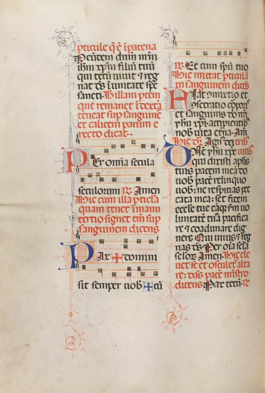 Missale: Fol. 190v: Music for Various Prayers, 1469 by Bartolomeo Caporali