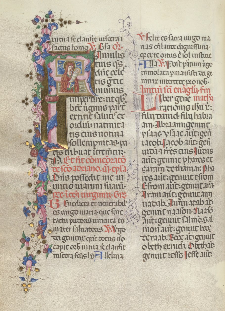 Missale: Fol. 311v: Saint Anne holding the newborn Virgin by Bartolomeo Caporali