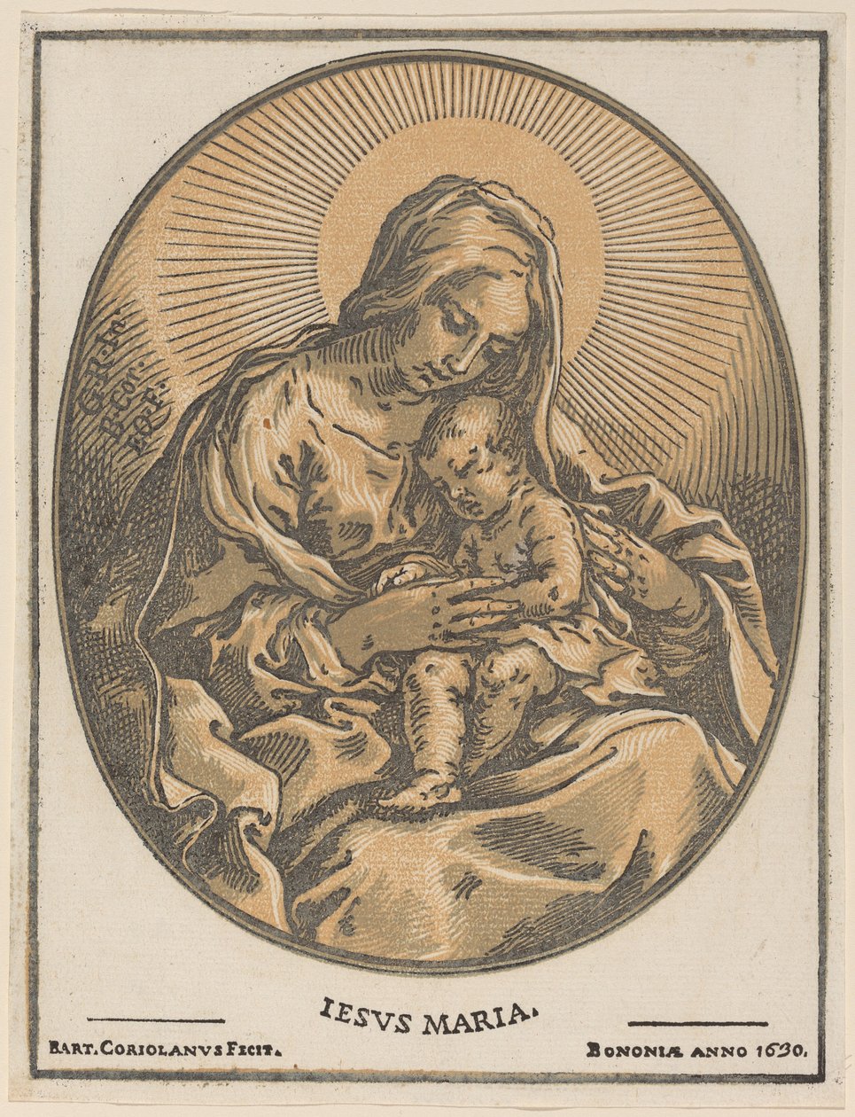 Virgin and Child by Bartolomeo Coriolano after Guido Reni