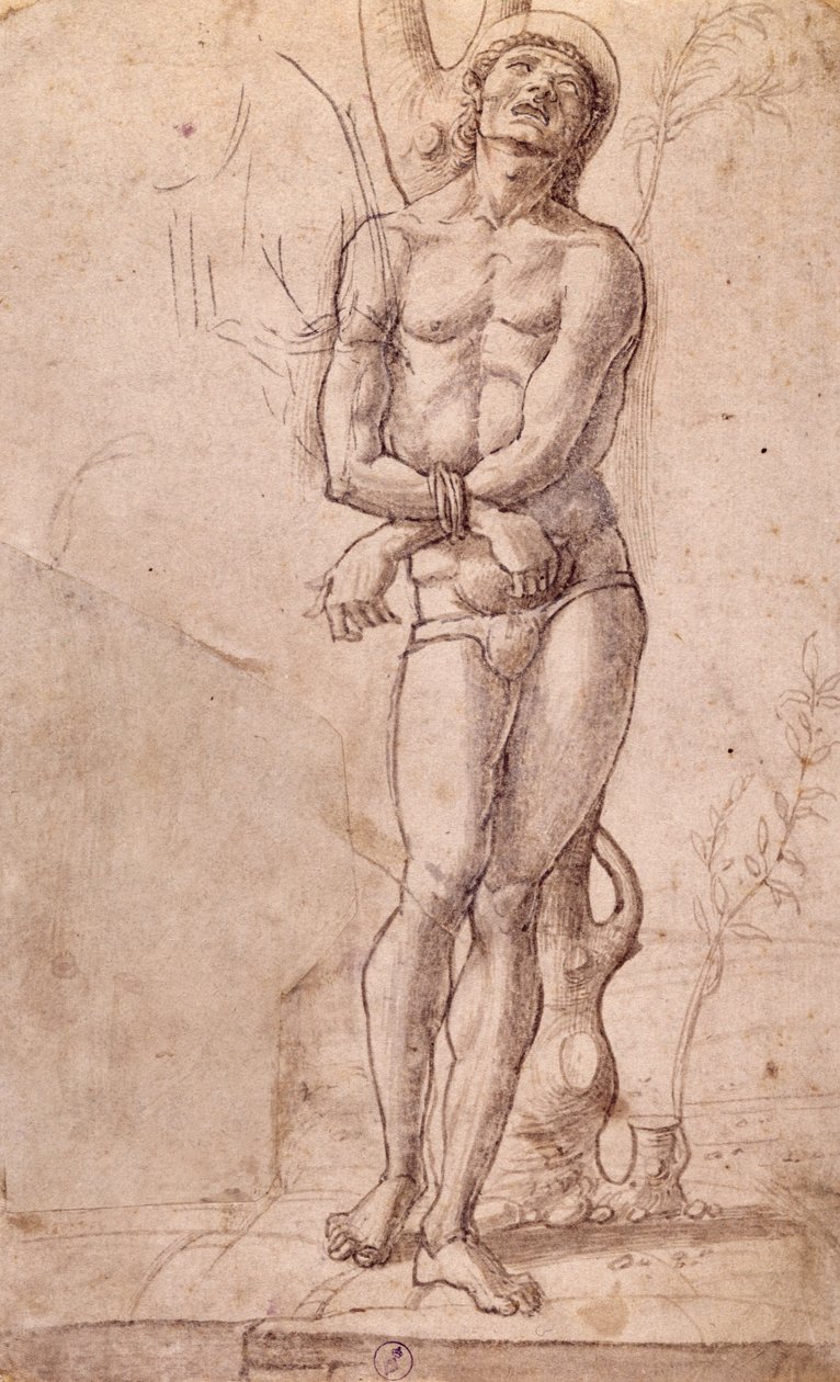 Saint Sebastian, ca 1475, drawing by Bartolomeo Montagna by Bartolomeo Montagna