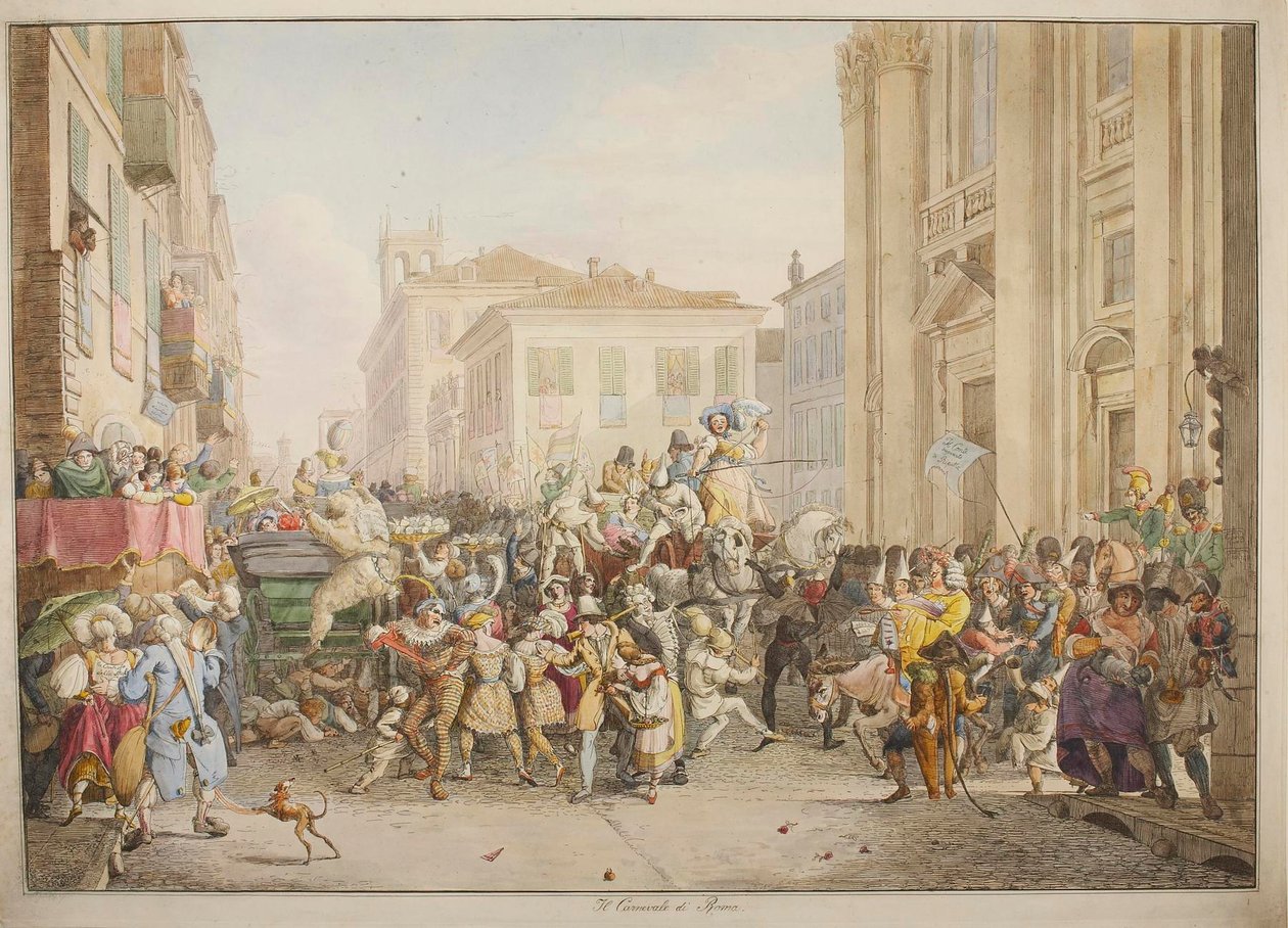 Carnival in Rome by Bartolomeo Pinelli