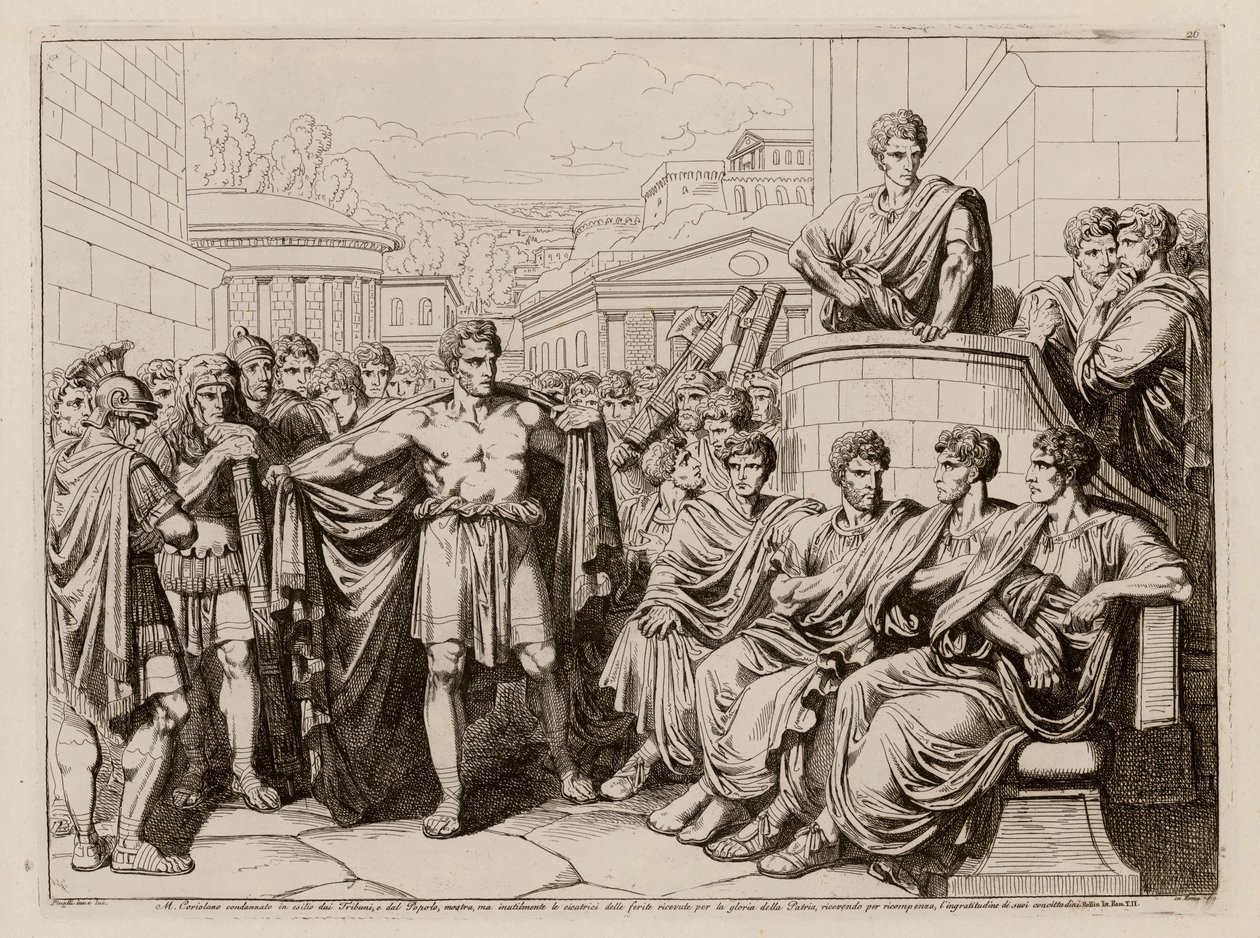 Coriolanus exiled from Rome by Bartolomeo Pinelli