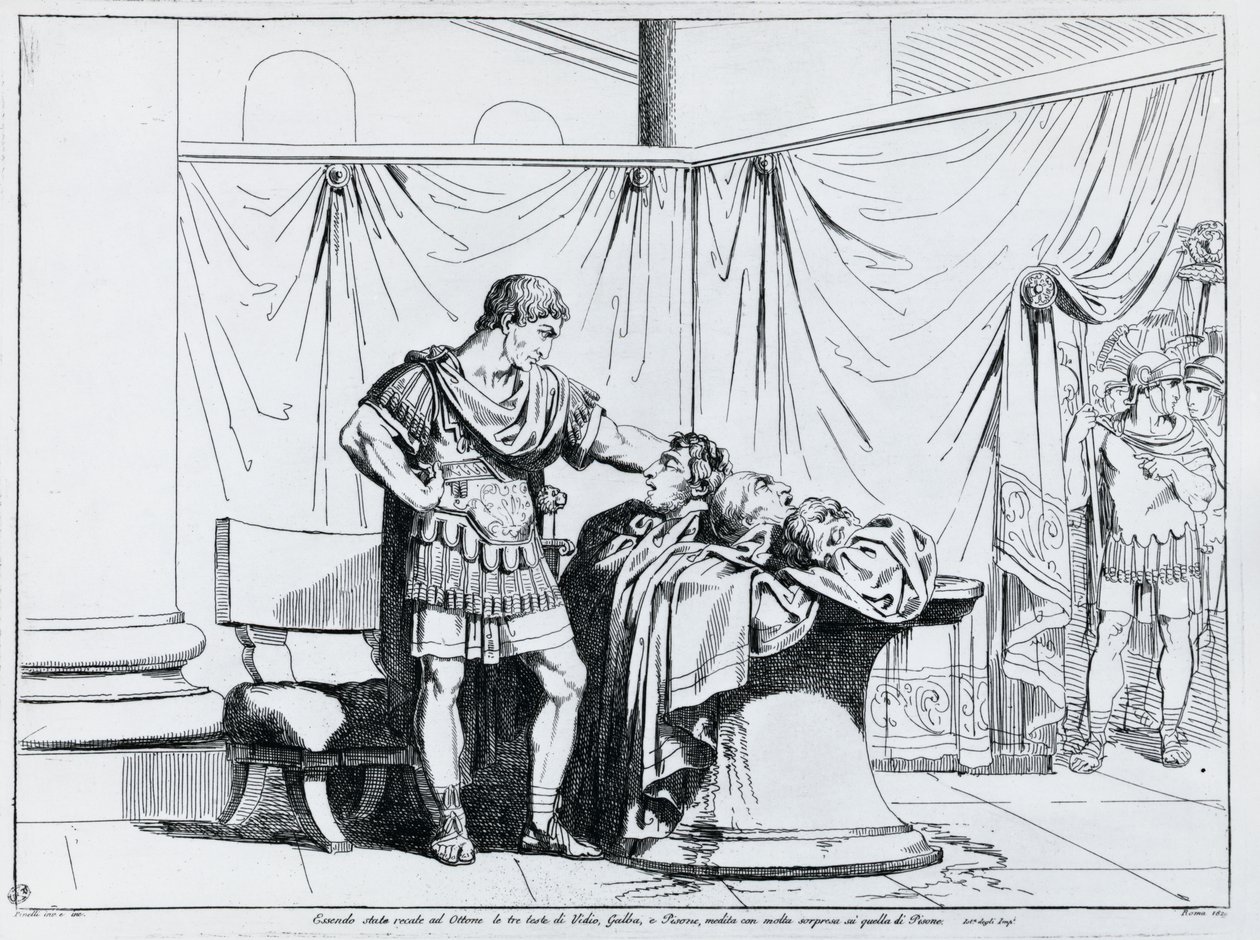 Death of Piso, engraving by Bartolomeo Pinelli (1781-1835), from Istoria dell