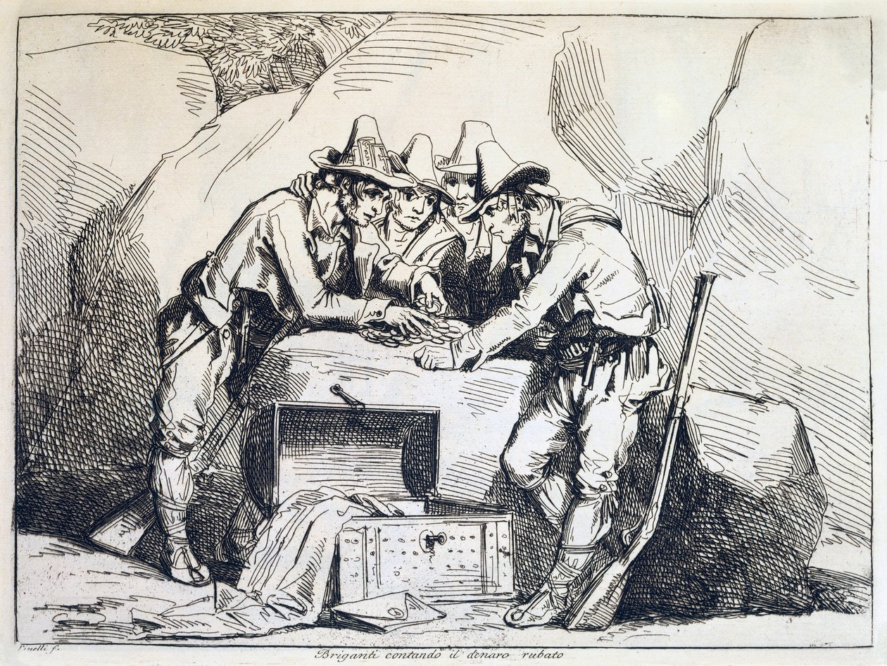 Group of Bandits, engraving by Bartolomeo Pinelli